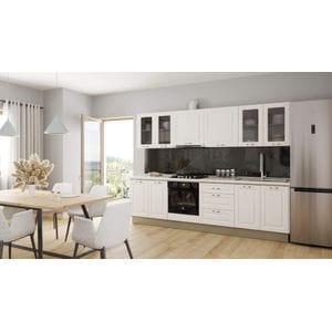 Set Mobila Bucatarie, Cucina, Alb Structo, C18, L 286 x A 60 x H 210 cm
