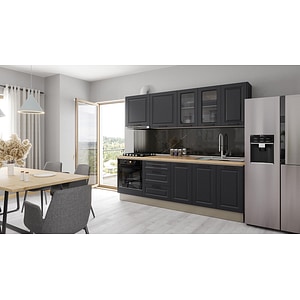 Set Mobila Bucatarie, Cucina, Gri Antracit, C67, L 246 x A 60 x H 210 cm