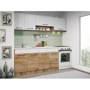 Set Mobila Bucatarie Gastro 220 AlbStejar C06 pal melaminat 16mm