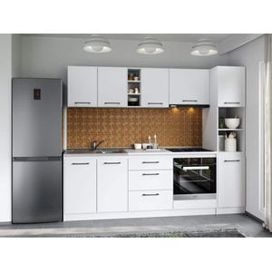 Set Mobila Bucatarie, Mina Pure Alb, C54, L 244.2 x A 60 x H 200 cm