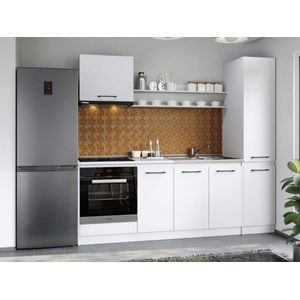 Set Mobila Bucatarie, Mina Pure Alb, C57, L 224 x A 60 x H 200 cm