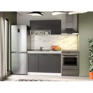 Set Mobila Bucatarie, Mina Grafit, Gri Antracit, C79, L 122 x A 60 x H 200 cm