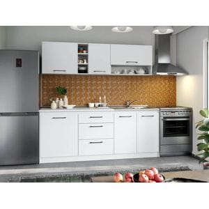 Set Mobila Bucatarie, Mina Pure Alb, C41, L 204.2 x A 60 x H 200 cm