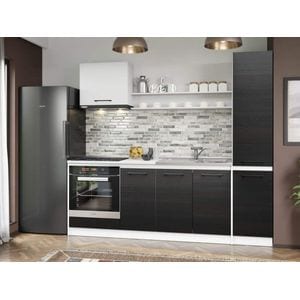 Set Mobila Bucatarie, Mina Yang, Ferrara/Alb, C138, L 224 x A 60 x H 200 cm