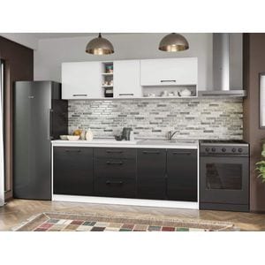 Set Mobila Bucatarie, Mina Yang, Ferrara/Alb, C122 L 204.2 x A 60 x H 200 cm