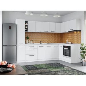 Set Mobila Bucatarie Colt, Mina Pure Alb, C63, L 284x164 x A 60 x H 200 cm