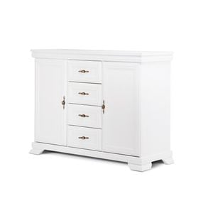 Comoda living KK3, PAL,129 x 45 x 98 cm, alb antichizat