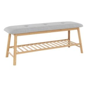 Bancheta hol bancheta DACENERGY, bambus, 110 x 30 x 45 cm, maro-gri