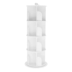 Etajera DacEnergy, realizat din MDF laminat, multifunctional, rotative 360 , 4 polite, 50,5x50,5x127 cm, finisaj alb