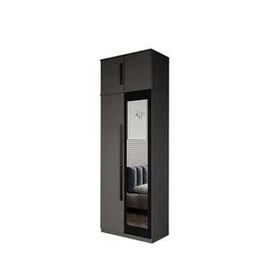 Dulap dormitor, 2 usi, Gri cu oglinda, 83 x 48 x 240,3 cm  Dallas