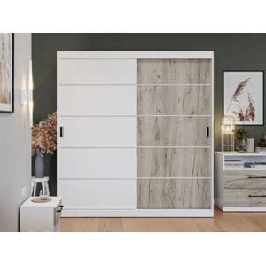 Dulap Forest, 01, Usi Alb/Stejar k02, pal, l 184 x A 55 x H 194,8 cm