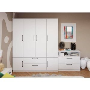 Dulap Snow, Alb, c165-01, pal melaminat, L 165 x A 48 x H 192,5 cm