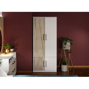 Dulap Relax, Alb/stejar  c83-03, pal melaminat, L 83 x A 48 x H 192,5 cm