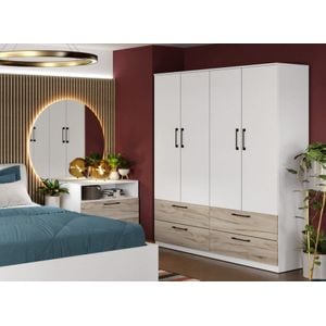 Dulap Relax, alb/stejar, c164-01, pal melaminat, L 164 x A 48 x H 192,5 cm