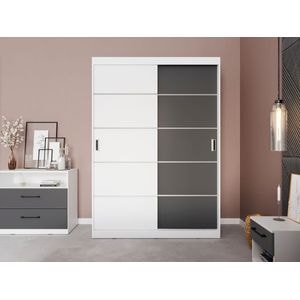 Dulap Avangard 138cm, 01, usi alb/gri, pal, L 138 x A 55 x H 194,8 cm
