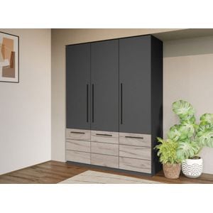 Dulap Noce 3usi Gri antracit , pal melaminat 16mm, L 151 cm A 53 cm H 199 cm