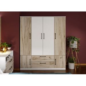 Dulap Relax, Alb/stejar, c165-01, pal melaminat, L 165 x A 48 x H 192,5 cm