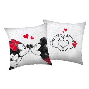 Perna multicolor cu doua fete, 40 x 40 cm, Mickey and Minnie Mouse, Disney, Love05