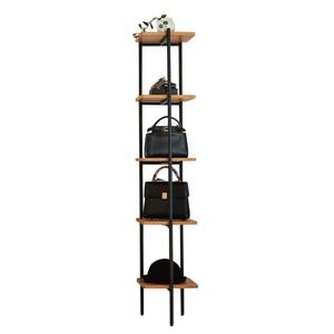 Etajera DacEnergy, realizat din PAL laminat, constructia din metal, stil industrial, 30x34x160 cm, 5 rafturi, negru si salcam