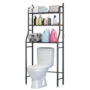 Raft organizator cu trei rafturi pentru toaleta, ArteNova, negru