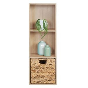 Etajera DacEnergy, realizata din PAL, 3 rafturi deschise, 30x89x28 cm, finisaj stejar natural