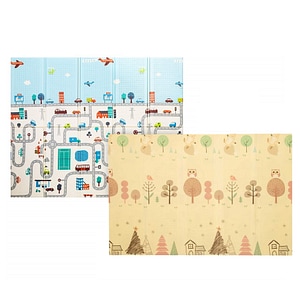 Covoras de joaca termic City 180 x 200 cm, pliabil, doua fete, protectie impotriva loviturilor