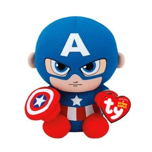 Jucarie De Plus Ty Plush Beanie Boos Captain America 15cm (ty41189)