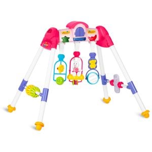 Centru de activitatiDacEnergy,din plastic,cu lumina si muzica,stimulare vizuala,coordonarea ochi-mana, abilitatile motorii fine, roz, 61 x 56 x 73 cm