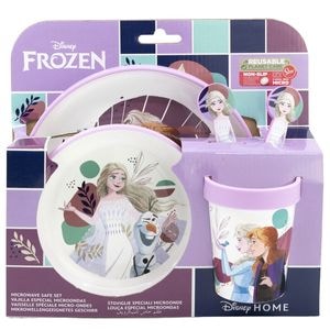 Set vesela 5 piese, anti-alunecare, fara BPA, compatibil la microunde, Trust, Frozen
