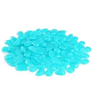 Pietre de gradina din plastic fosforescente , set 100 buc , albastre . eR D L