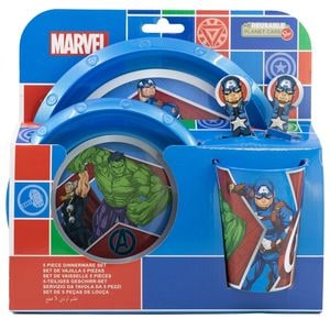 Set 5 piese pentru servit masa, plastic, fara BPA, multicolor, Heraldic Army, Avengers, Marvel