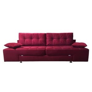 Canapea extensibila Rafael 160, Iza, pat, Relaxa, lada, noptiere, perne, culoare rosu, plus, 250x105x85