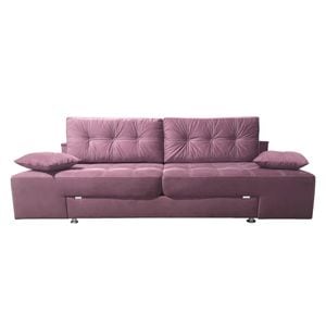 Canapea extensibila Rafael 160, Iza, pat, Relaxa, lada, noptiere, perne, culoare roz pudra, plus, 250x105x85