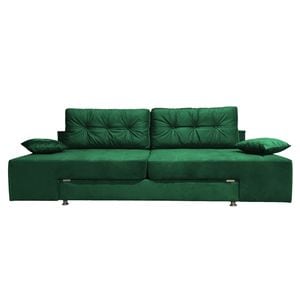 Canapea extensibila Rafael 160, Iza, pat, Relaxa, lada, noptiere, perne, culoare verde smarald, plus, 250x105x85
