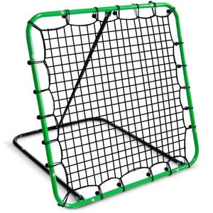 Poarta ricoseu antrenament fotbalrebounderDacEnergy,cadru stabil din otel, plasa din material PE durabil,sprijina dezvoltarea fizica a copiilor,100  100  87 cm, negru si verde