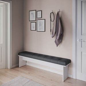 Banca Rosa, PAL, 164 x 29 x 46 cm, alb-negru