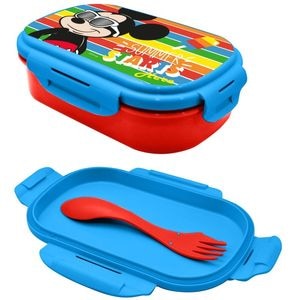 Cutie sandvis cu tacamuri, fara BPA, multicolor, 21x14x6 cm, Mickey Mouse, Disney