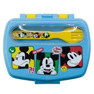 Cutie sandwich cu lingura si furculita, multicolor, plastic fara BPA, Fun-Tastic, Mickey Mouse