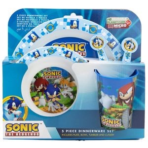 Set 5 piese pentru servit masa, plastic, fara BPA, multicolor, utilizabil la microunde, Sonic