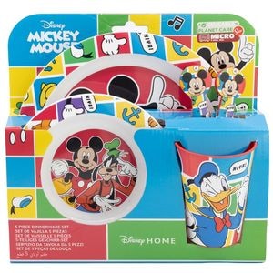 Set 5 piese pentru servit masa, plastic, fara BPA, multicolor, utilizabil la microunde, better Together, Mickey Mouse, Disney
