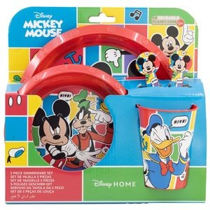 Set 5 piese pentru servit masa, plastic, fara BPA, rosu, better Together, Mickey Mouse, Disney