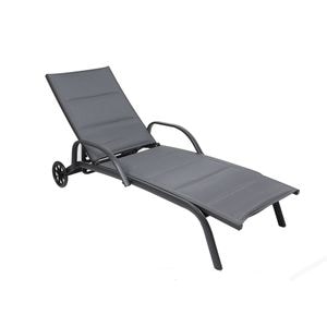 Sezlong DacEnergy, dimensiuni 193 x 70 x 30 / 92.5 cm, structura aluminiu, fix, spatar reglabil in 4 pozitii, culoare negru