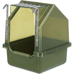 Cadita Pentru Pasari, Trixie, Plastic, Acoperita, 16x22x16 Cm, Verde, 54035