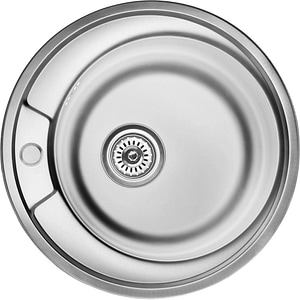 Chiuveta bucatarie inox, D 49 cm, adancime 15 cm, incastrabila, reversibila, sistem de scurgere inclus
