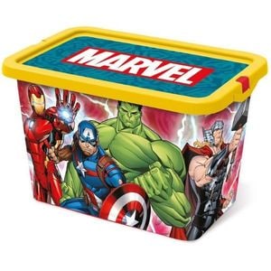 Cutie pentru depozitarea jucariilor, model Avengers, cu capac, 7 l, multicolor, 18.5x19.2x28.7 cm