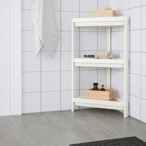Etajera de colt pentru organizare cu 3 rafturi, plastic, alb, Coltgen