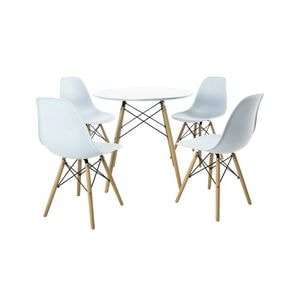 Set masa si scaune bucatarie DA151W, 5 piese, alb