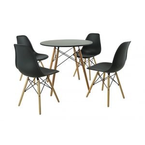 Set masa si scaune bucatarie DA151BK, 5 piese, negru