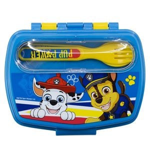 Cutie sandwich cu lingura si furculita, multicolor, plastic fara BPA, Pup Power, Paw Patrol
