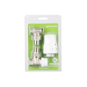 Set robineti tur-retur, termostatati coltar pentru calorifer, Reecomer, 1/2" 